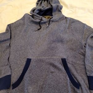 Mens maker & co cotton knit sweater hoodie Medium navy Blue